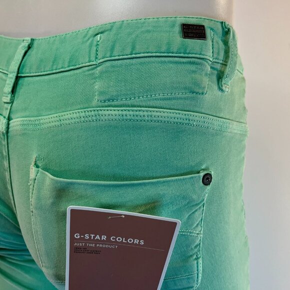 G-Star Raw Women's New Radar Skinny Jade Green Color Jeans - Size 25 x 32 - NWT - Picture 5 of 7